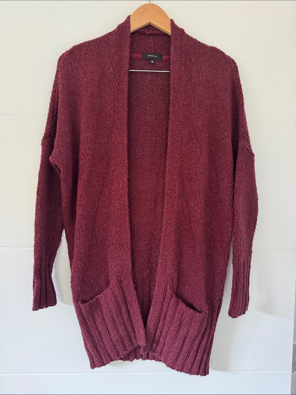 Talula Open-Front Cardigan Sweater - Wine